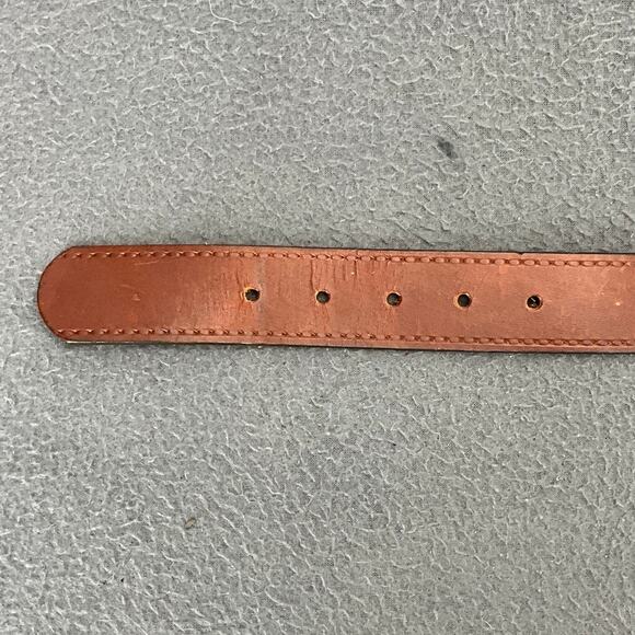 Vintage Brown Genuine Leather Belt Cut Out Tooled Women Large 27.5” - 31.5” - Picture 5 of 8